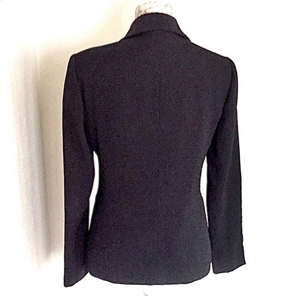 Iris Singer black Ribbed button up tailored Suit Jacket Size 4. Made in USA - Picture 3 of 7